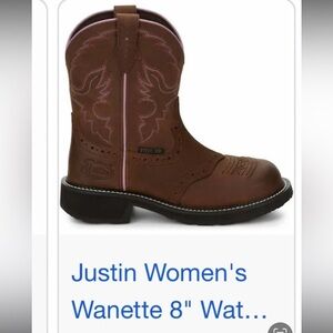 Justin Wanette Cowboy Boots Brown Pink